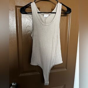 Beige Sleeveless Bodysuit